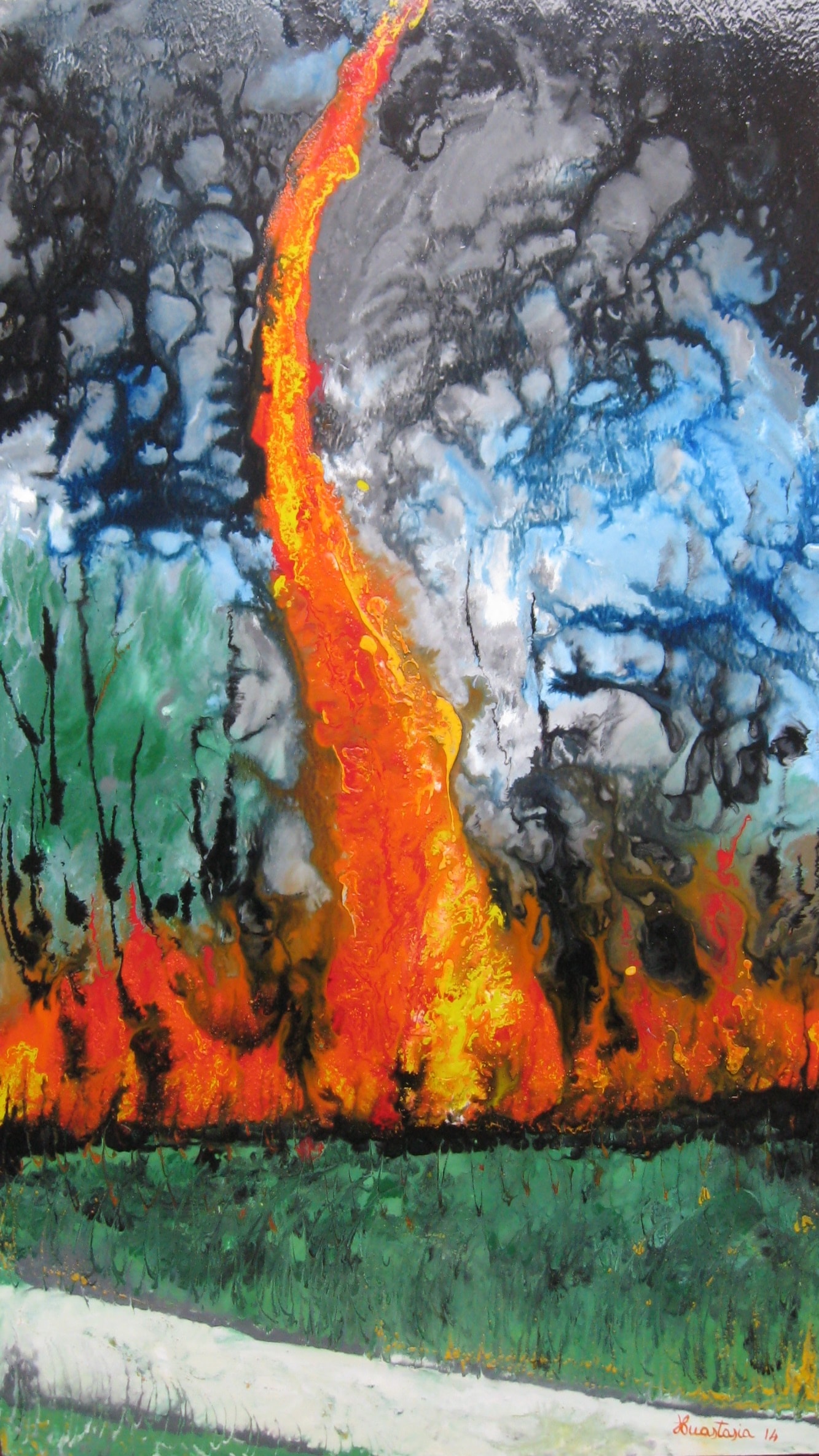 Firenado ( raro evento di tornado)