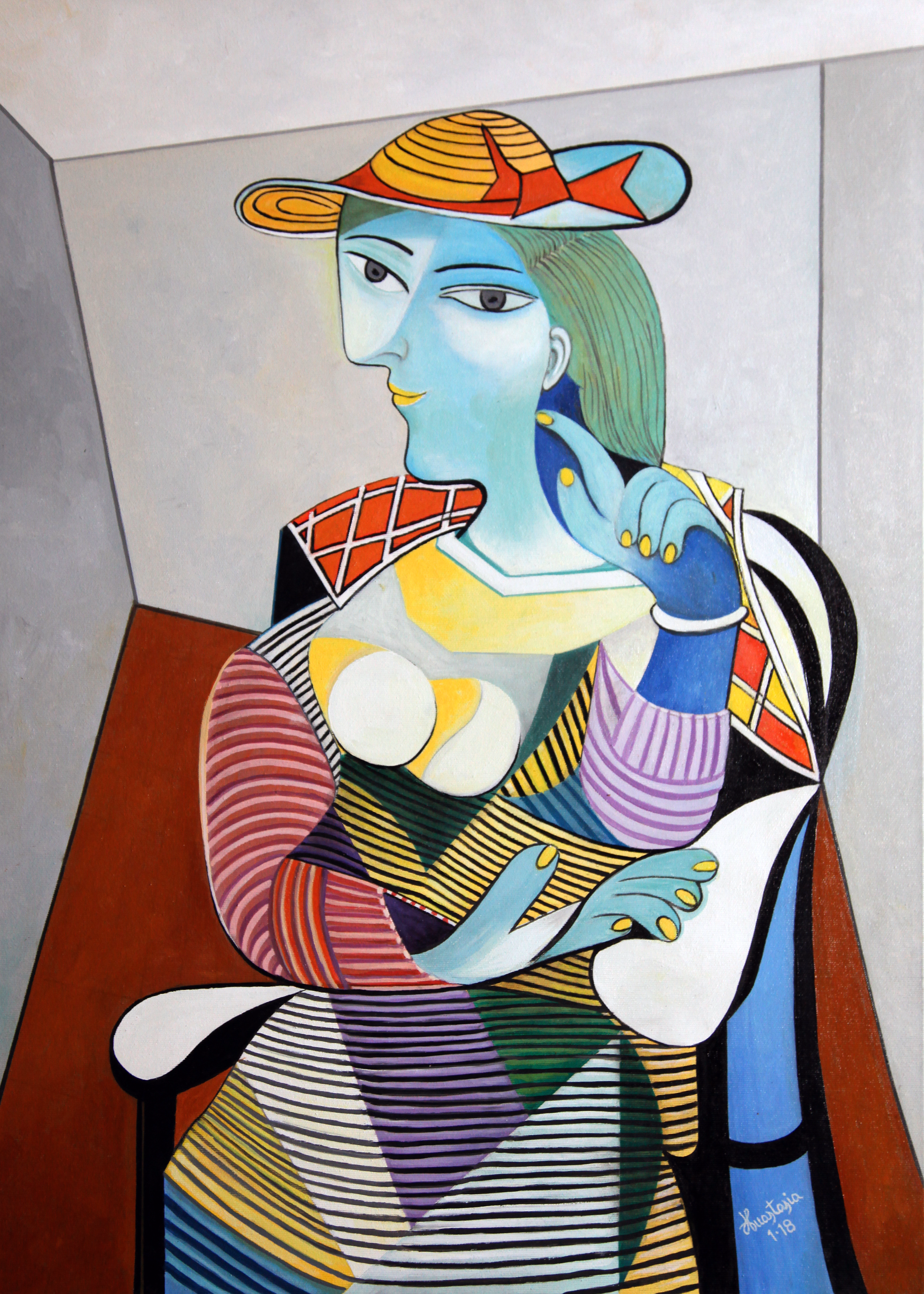 Il mio omaggio a P. Picasso - Donna seduta
