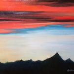 tramonto sul Monvisio - 2015, olio su tela, 50 x 70. 
Collezione privata